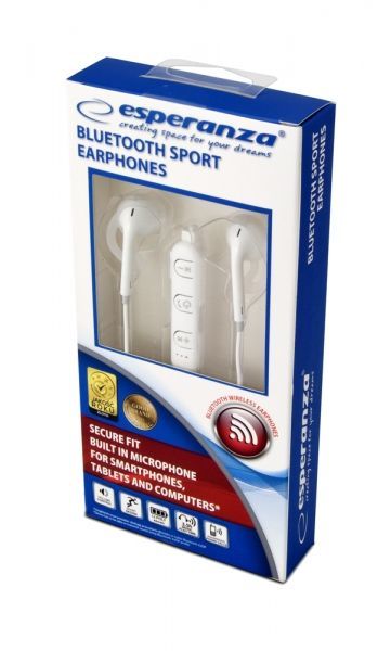 Esperanza Sport Bluetooth Headset White Esperanza Sport Bluetooth Headset White