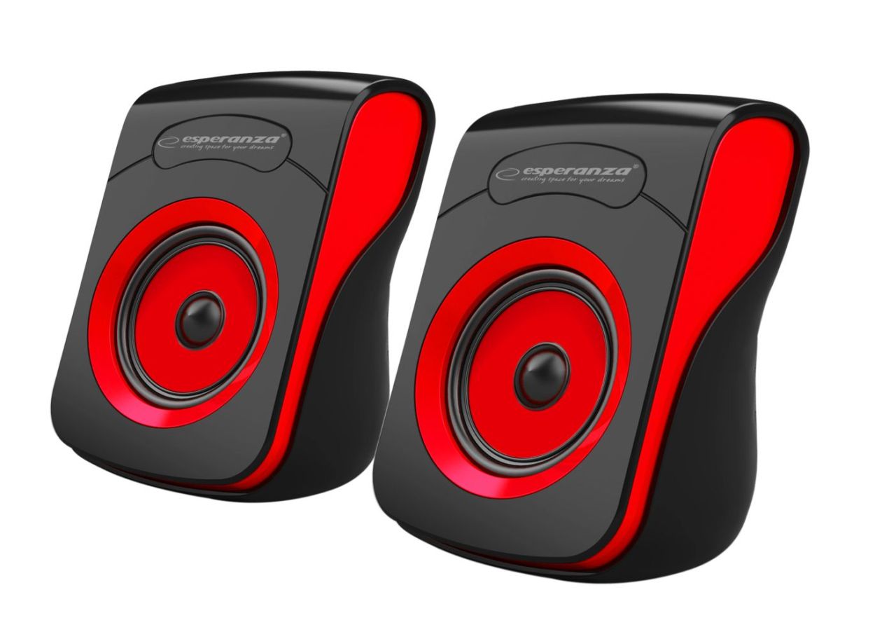 Esperanza Flamenco USB Stereo Speakers Black/Red Esperanza Flamenco USB Stereo Speakers Black/Red