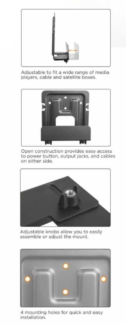 EQuip Universal Media Player Mount Black EQuip Universal Media Player Mount Black