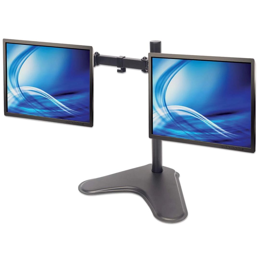 Manhattan Universal Dual Monitor Stand with Double-Link Swing Arms Manhattan Universal Dual Monitor Stand with Double-Link Swing Arms