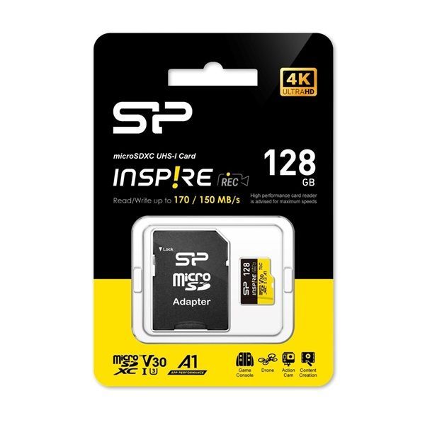 Silicon Power 128GB microSDXC Class 10 U3 V30 A1 + adapterrel