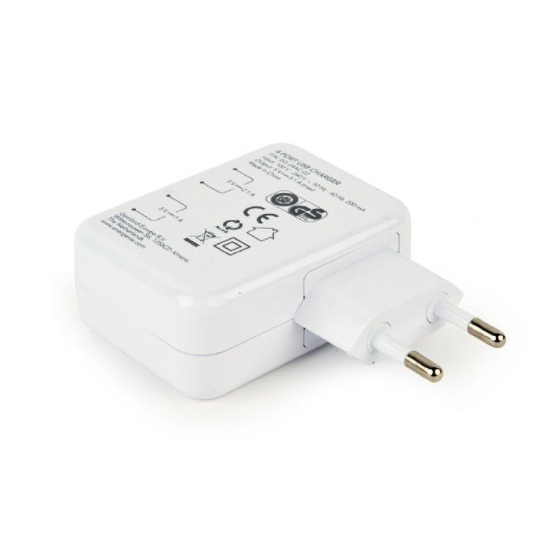 Gembird EG-U4AC-02 Universal USB Charger White Gembird EG-U4AC-02 Universal USB Charger White