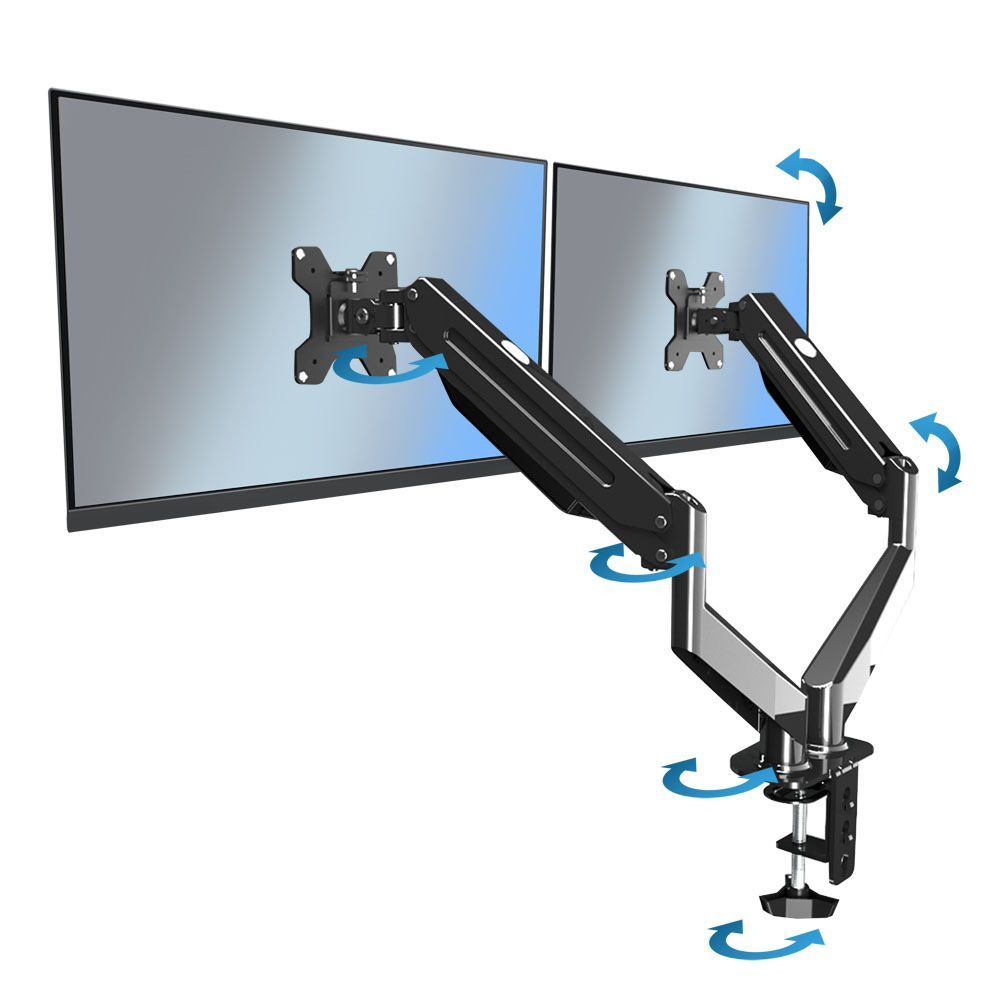 Esperanza ERW020 Mache desk mount for two monitors 17"-27" Black