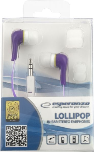 Esperanza EH146R Stereo Earphones Lollipop Violet Esperanza EH146R Stereo Earphones Lollipop Violet