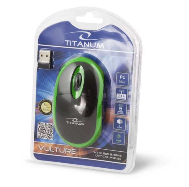 Esperanza Titanum Wireless Mouse Black/Green Esperanza Titanum Wireless Mouse Black/Green