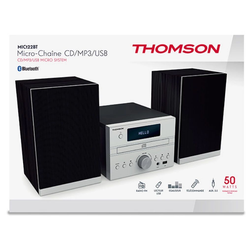 Thomson MIC122BT Bluetooth Micro Tower Black/Silver Thomson MIC122BT Bluetooth Micro Tower Black/Silver