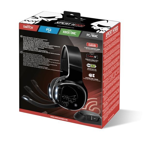 Spirit Of Gamer MIC-XH1100 7.1 Wireless Headset Black Spirit Of Gamer MIC-XH1100 7.1 Wireless Headset Black