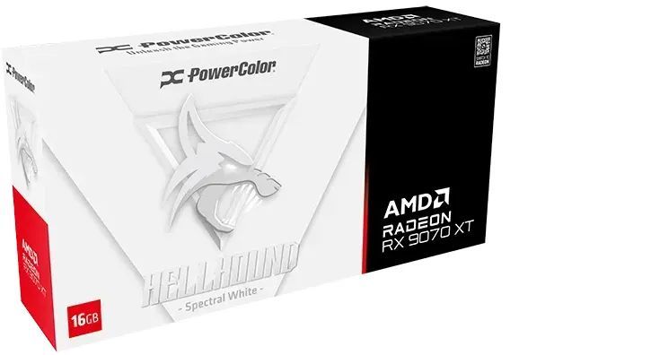PowerColor RX9070 XT 16GB DDR6 Hellhound Spectral White