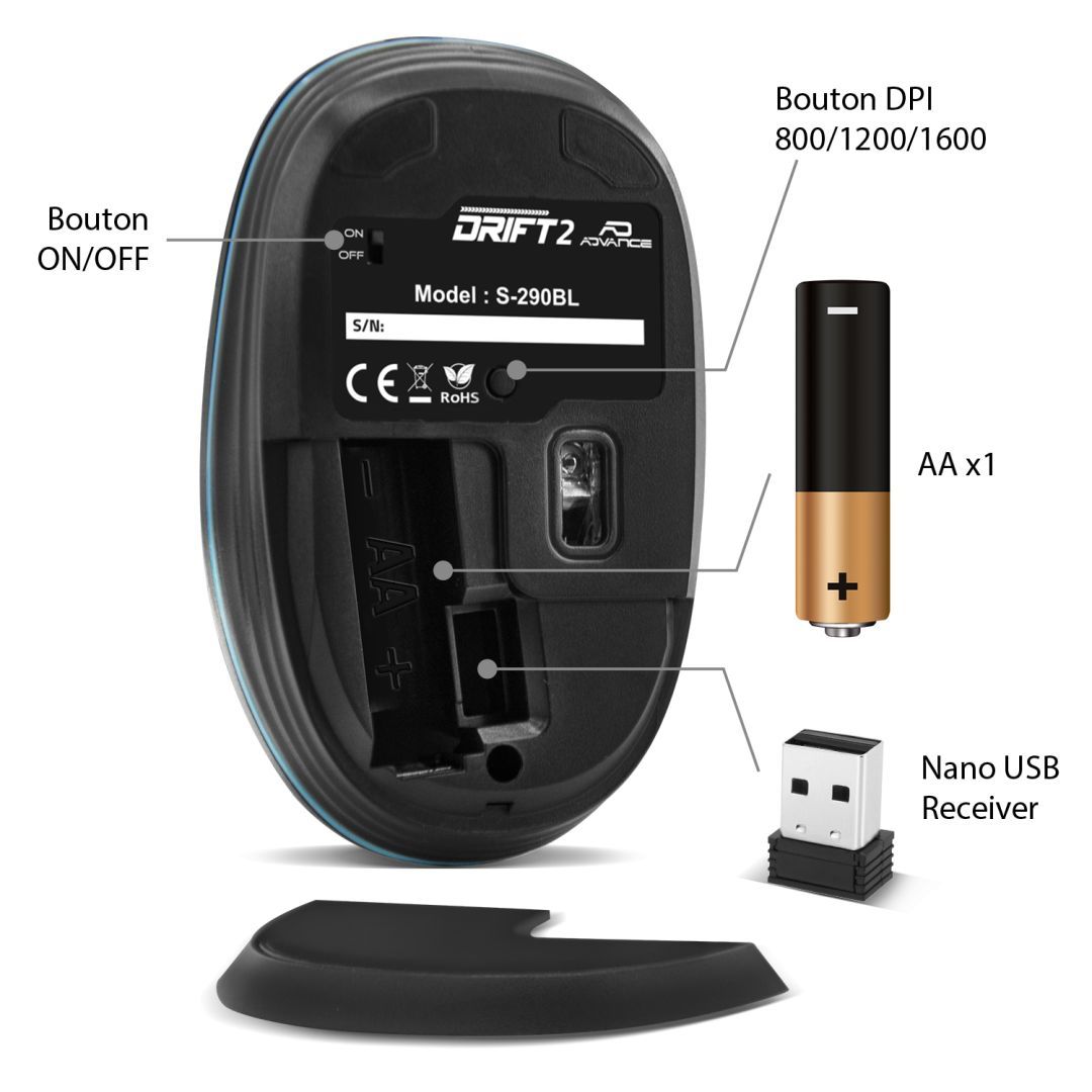 Advance Drift 2 Wireless Mouse Blue Advance Drift 2 Wireless Mouse Blue