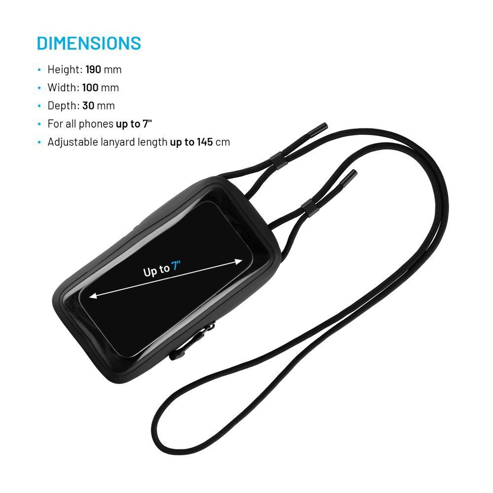 FIXED vízálló telefontok, fekete