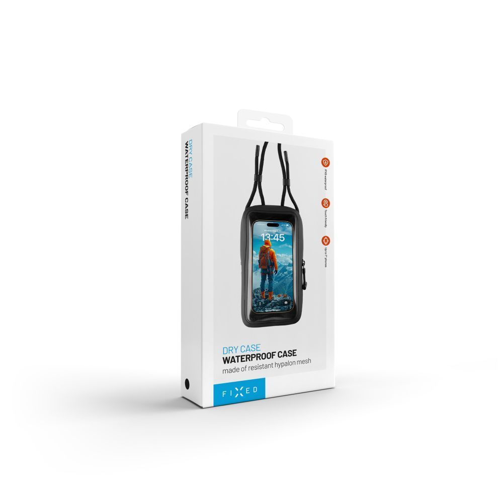 FIXED vízálló telefontok, fekete