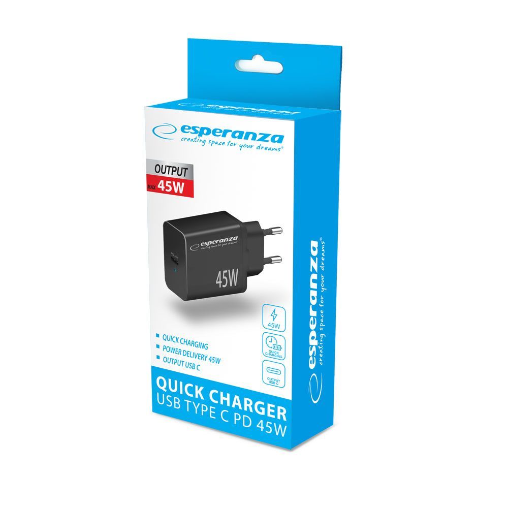 Esperanza EZC108K Quick Power Charger 45W USB-C Black