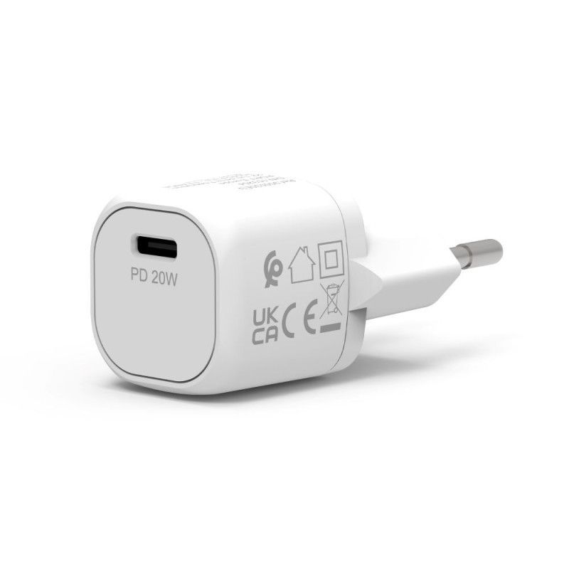 Port Designs 20W USB-C Pocket Wall Charger White Port Designs 20W USB-C Pocket Wall Charger White