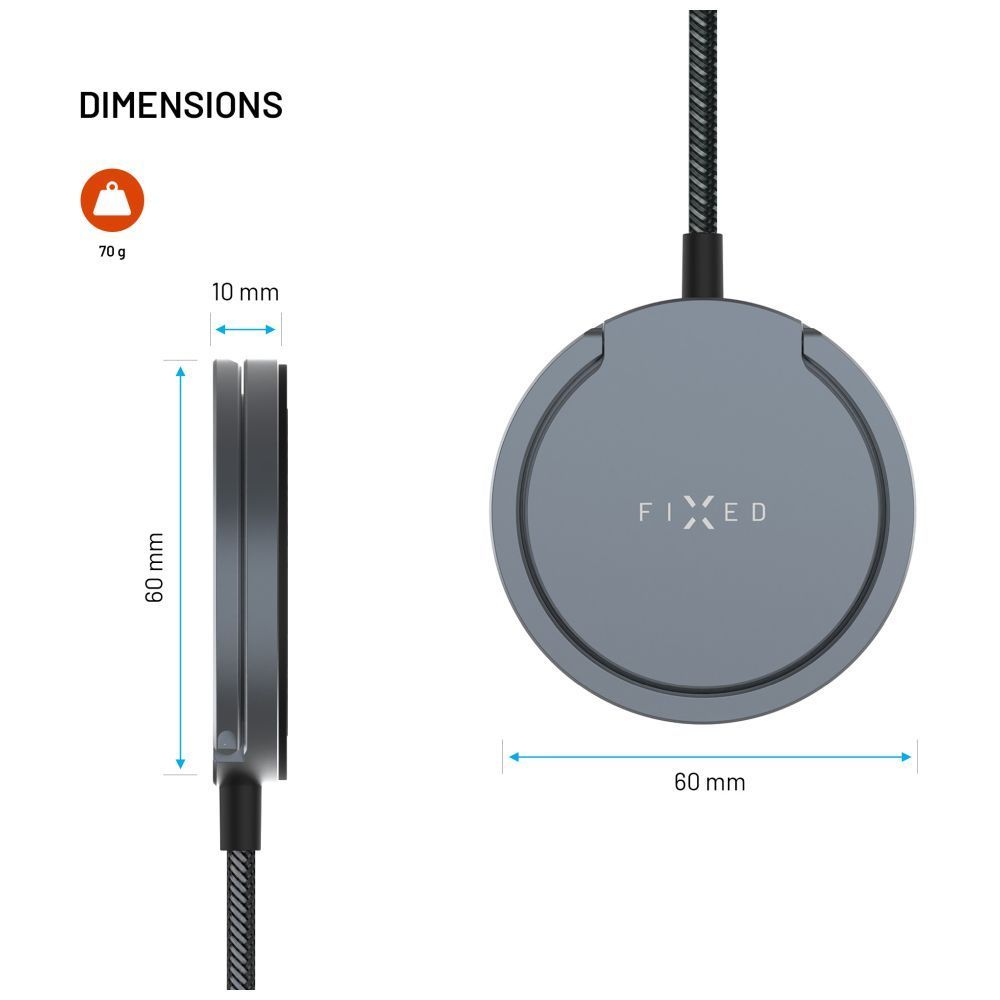 FIXED Wireless töltő Magsafe támogatással, szürke