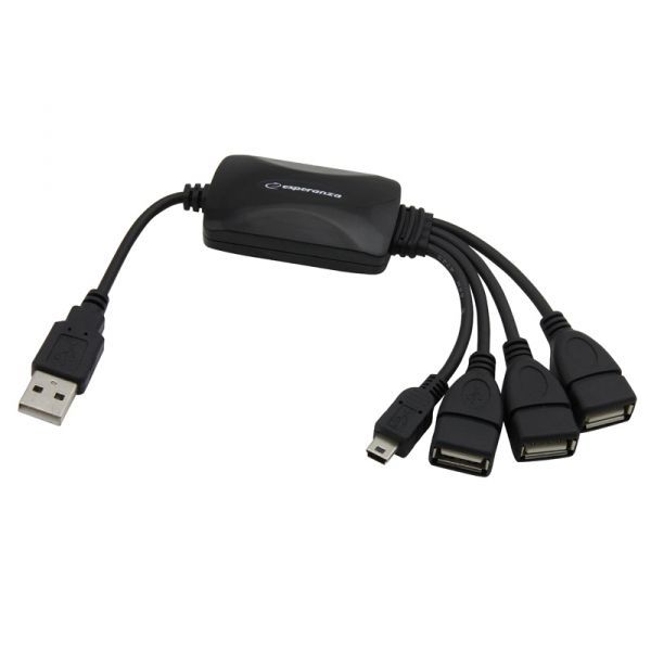 Esperanza EA114 4-portos USB2.0 HUB Black