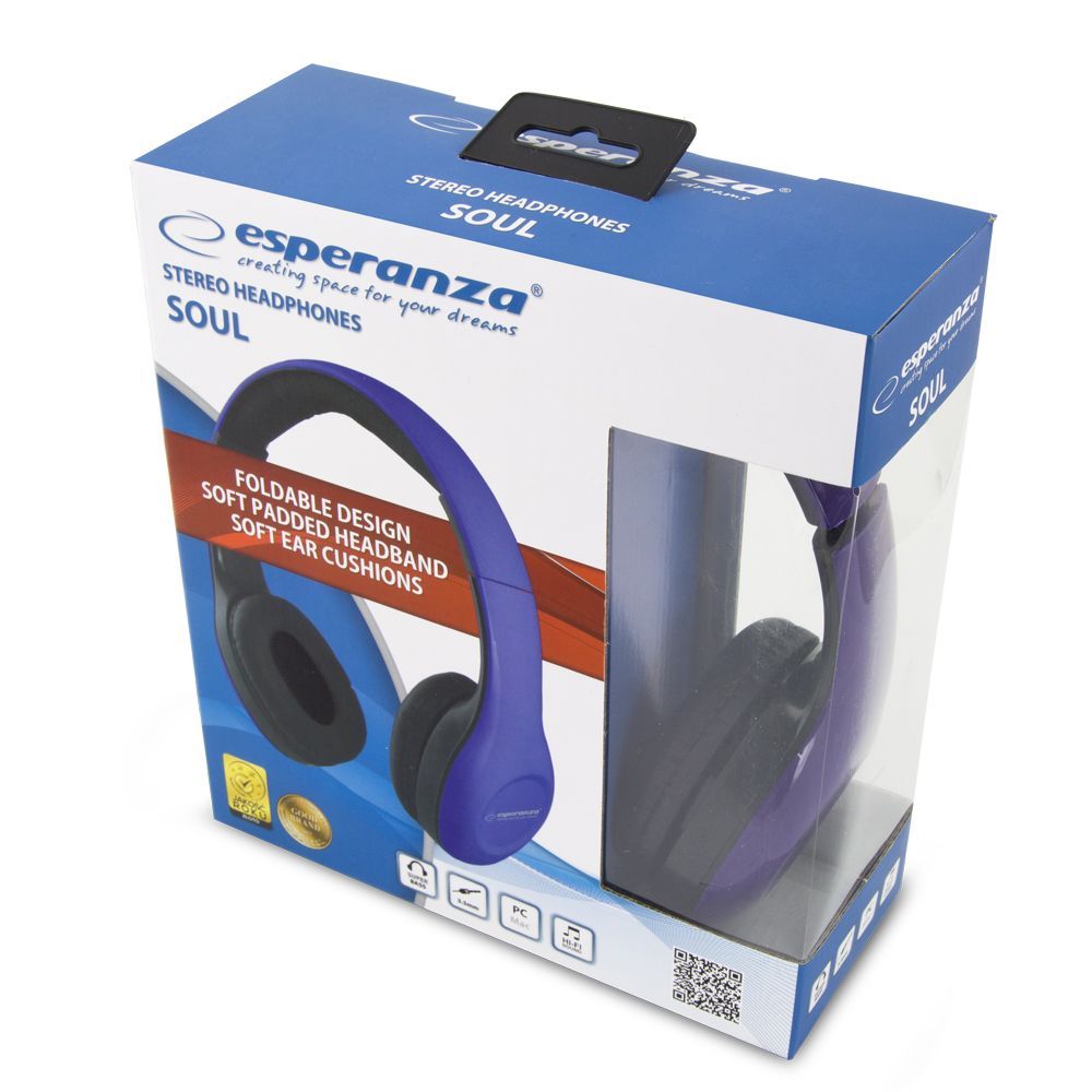 Esperanza Soul Stereo Audio Headphones Violet