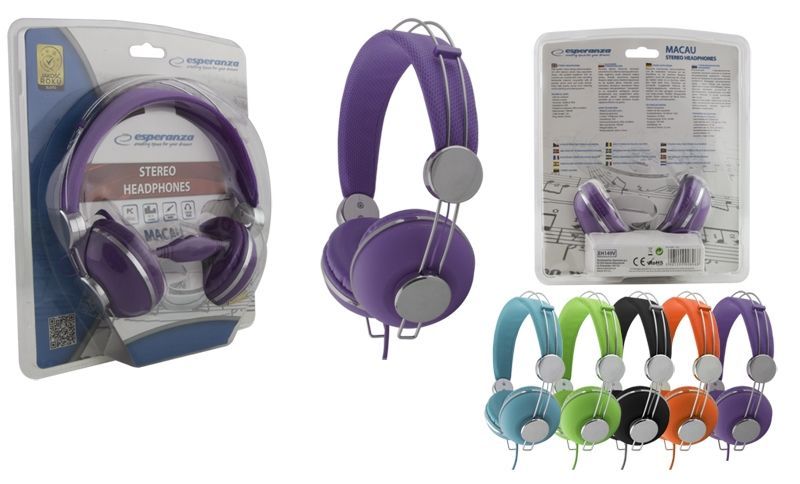 Esperanza Macau Stereo Headphones Violet
