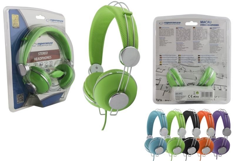 Esperanza Macau Stereo Headphones Green