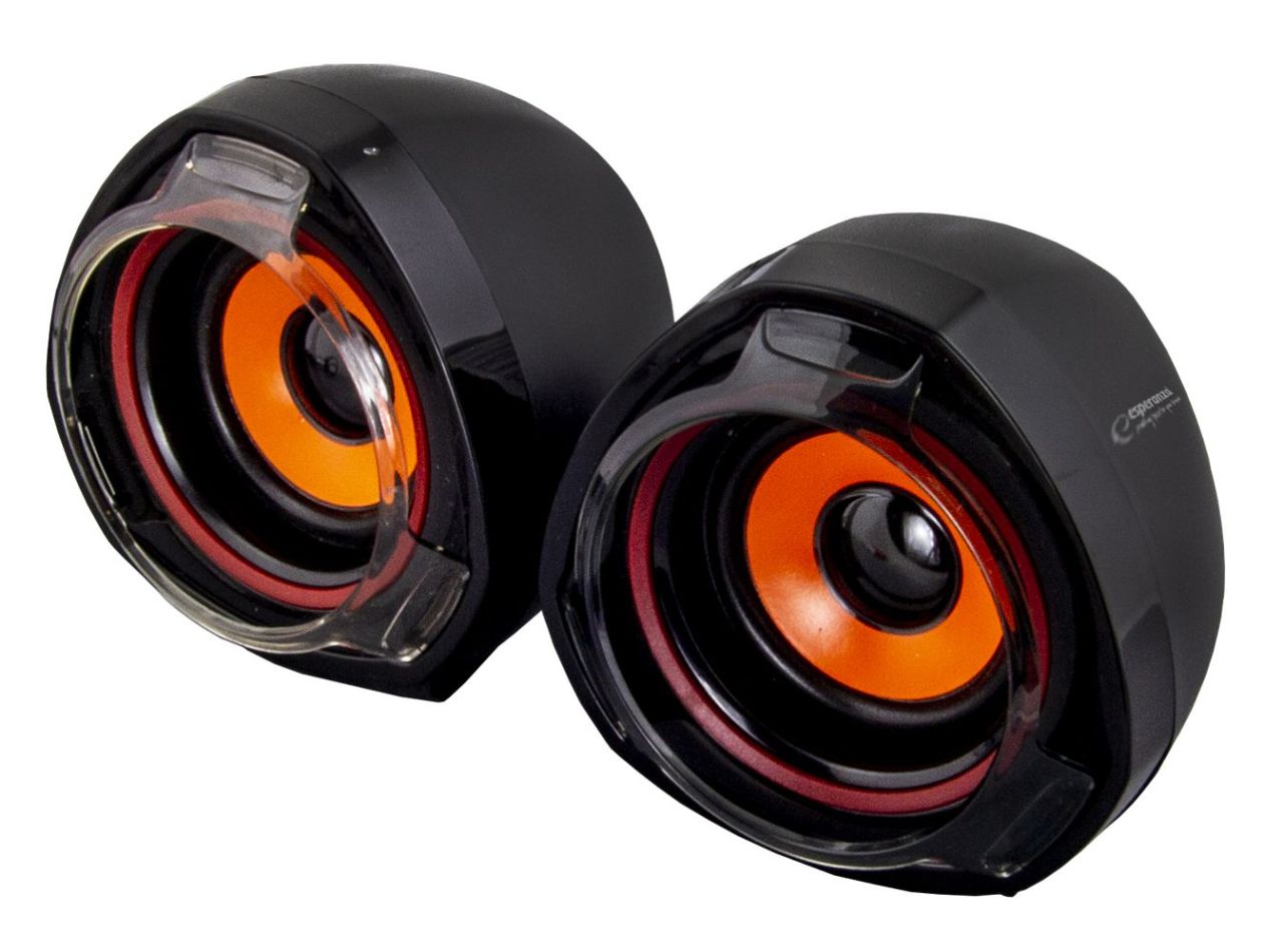 Esperanza Rumba USB Stereo Speakers Black/Orange Esperanza Rumba USB Stereo Speakers Black/Orange