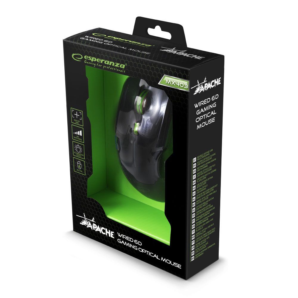 Esperanza MX403 Wired Gaming Mouse Apache Green Esperanza MX403 Wired Gaming Mouse Apache Green