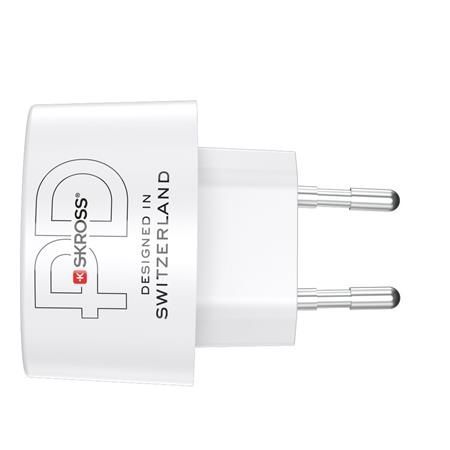 SKROSS 1xUSB-A 1xUSB-C PD 65W hálózati adapter White