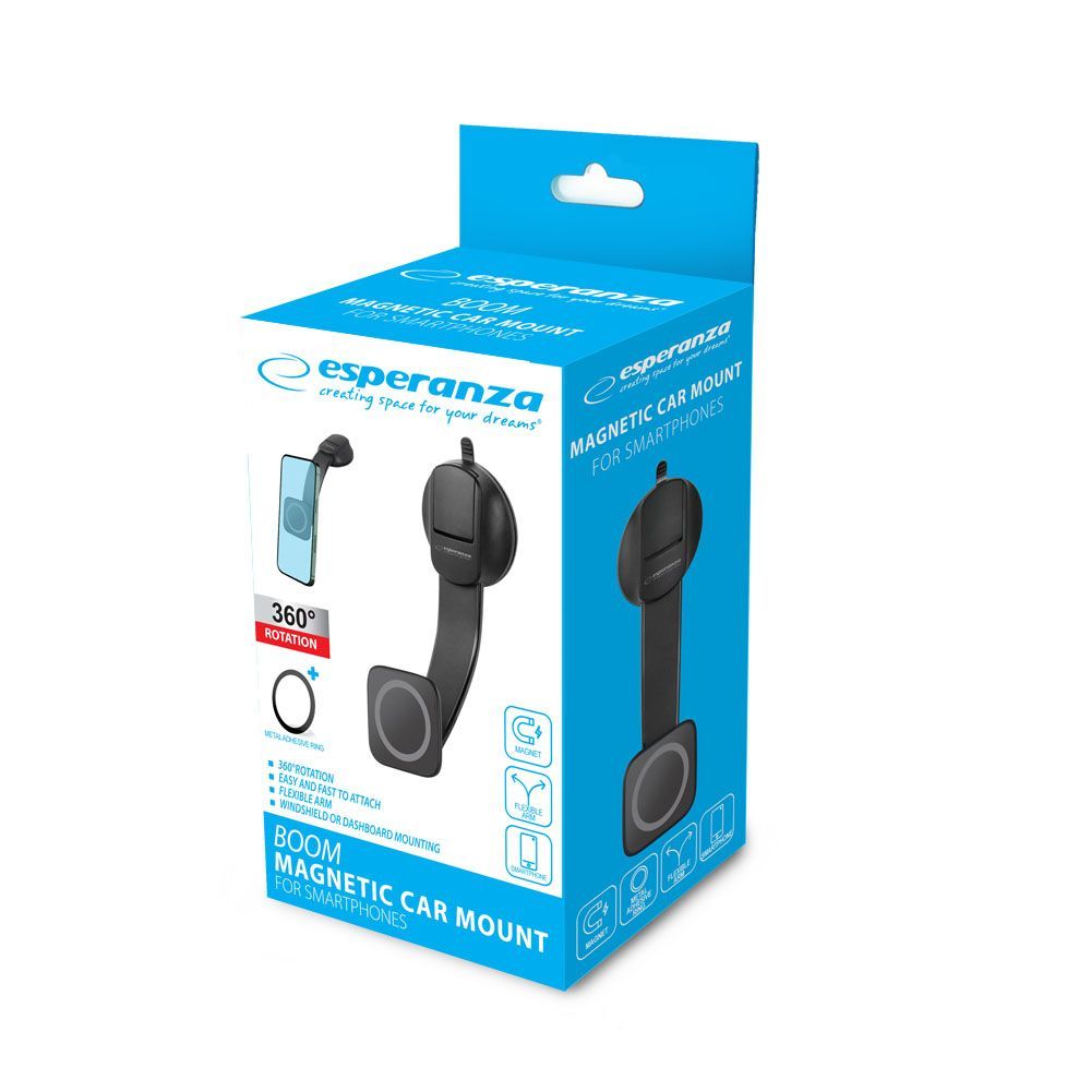 Esperanza EMH145 Boom magnetic car holder for smartphones Black Esperanza EMH145 Boom magnetic car holder for smartphones Black