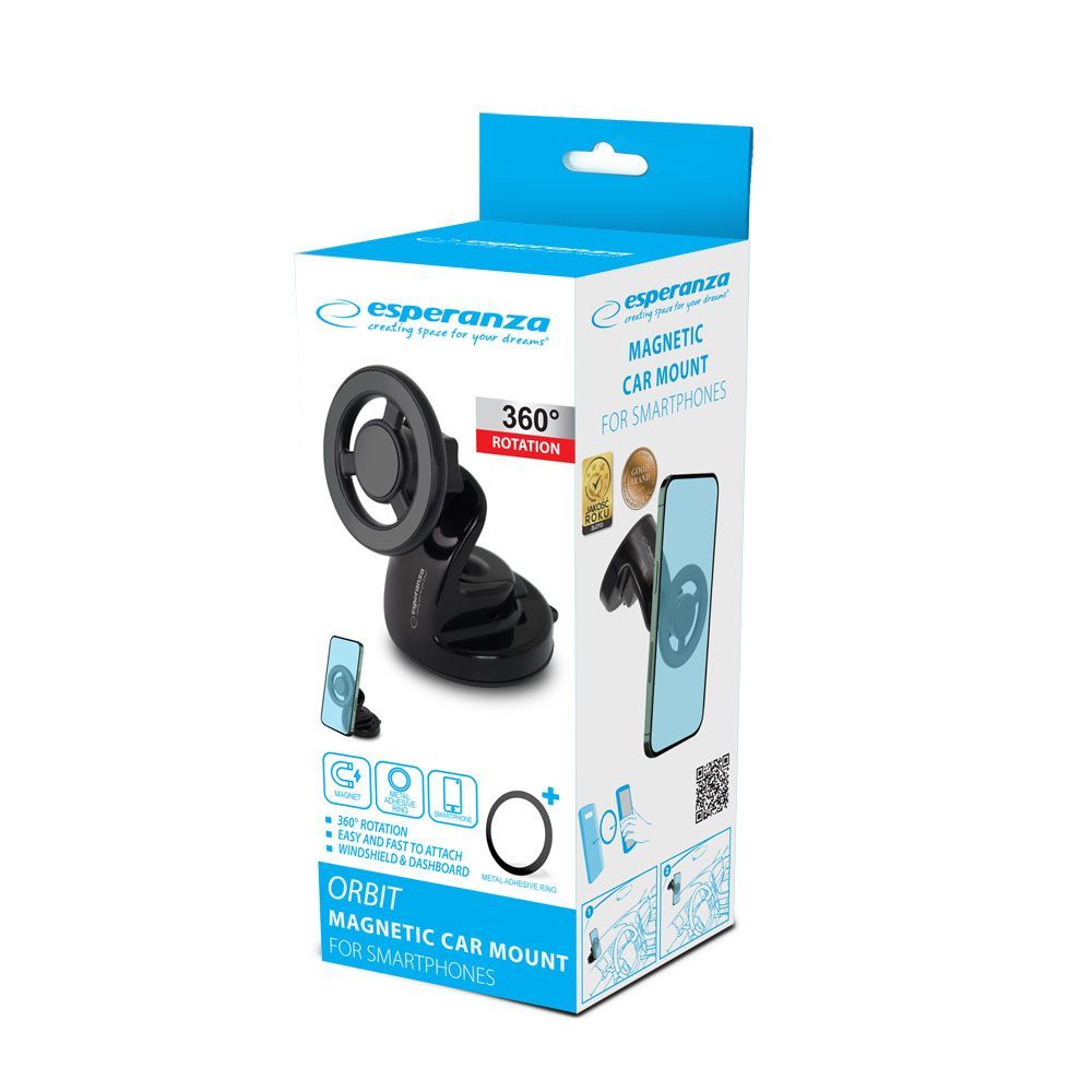 Esperanza EMH147 Orbit magnetic car mount Black