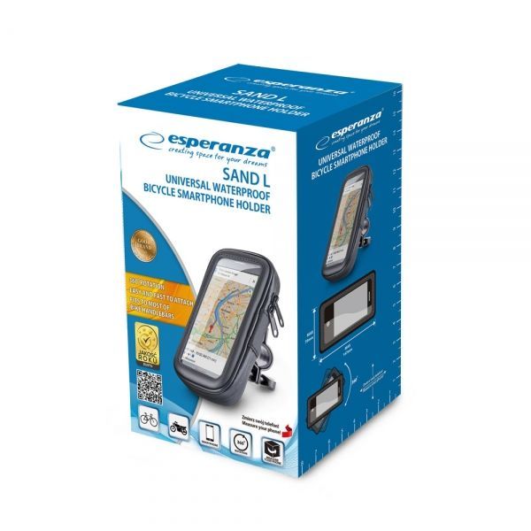 Esperanza EMH115 Sand L Universal waterproof bicycle mount Black