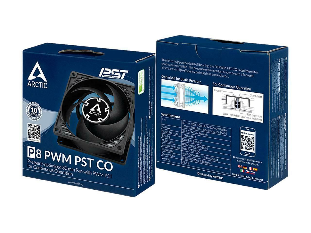 Arctic P8 PWM PST CO (Black/Black) Arctic P8 PWM PST CO (Black/Black)