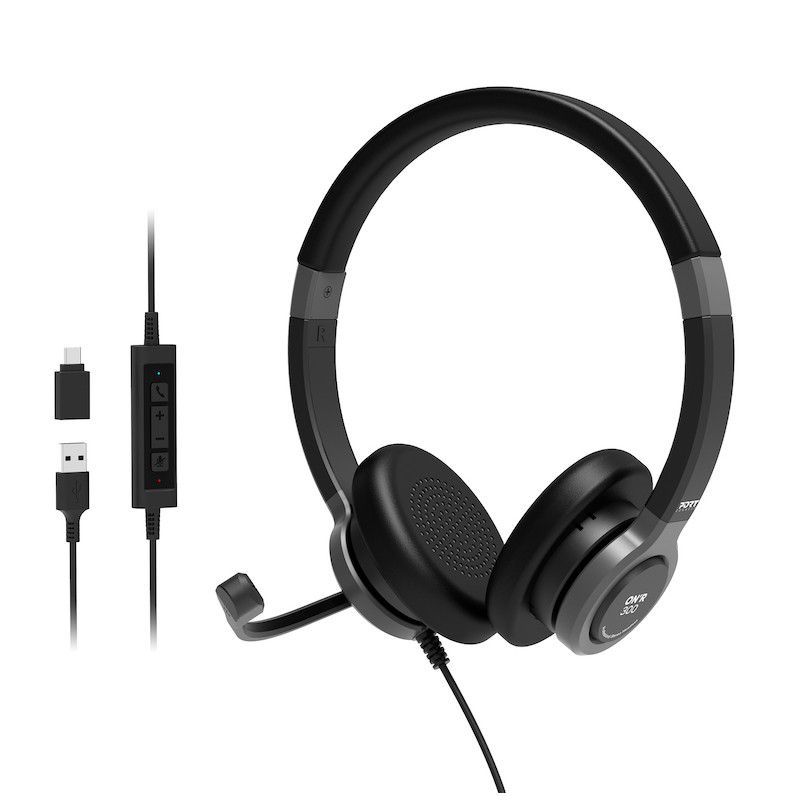 Port Designs Stereo USB headphone PRO ON''R 300 Black