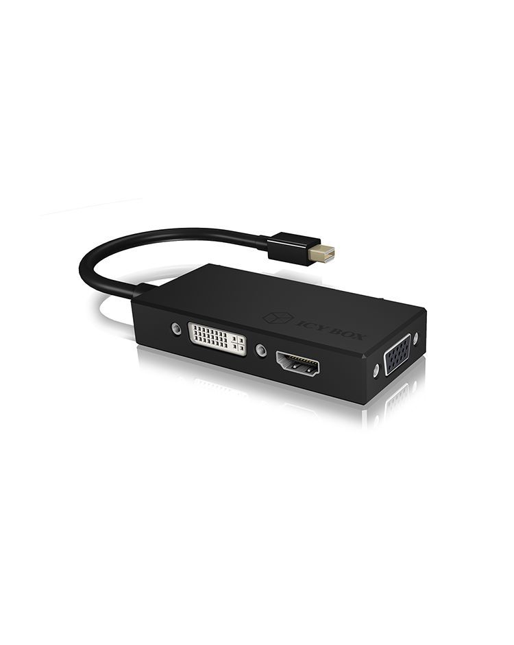 Raidsonic IcyBox IB-AC1032 3-in-1 MiniDisplayPort to HDMI / DVI-D / VGA adapter Black Raidsonic IcyBox IB-AC1032 3-in-1 MiniDisplayPort to HDMI / DVI-D / VGA adapter Black