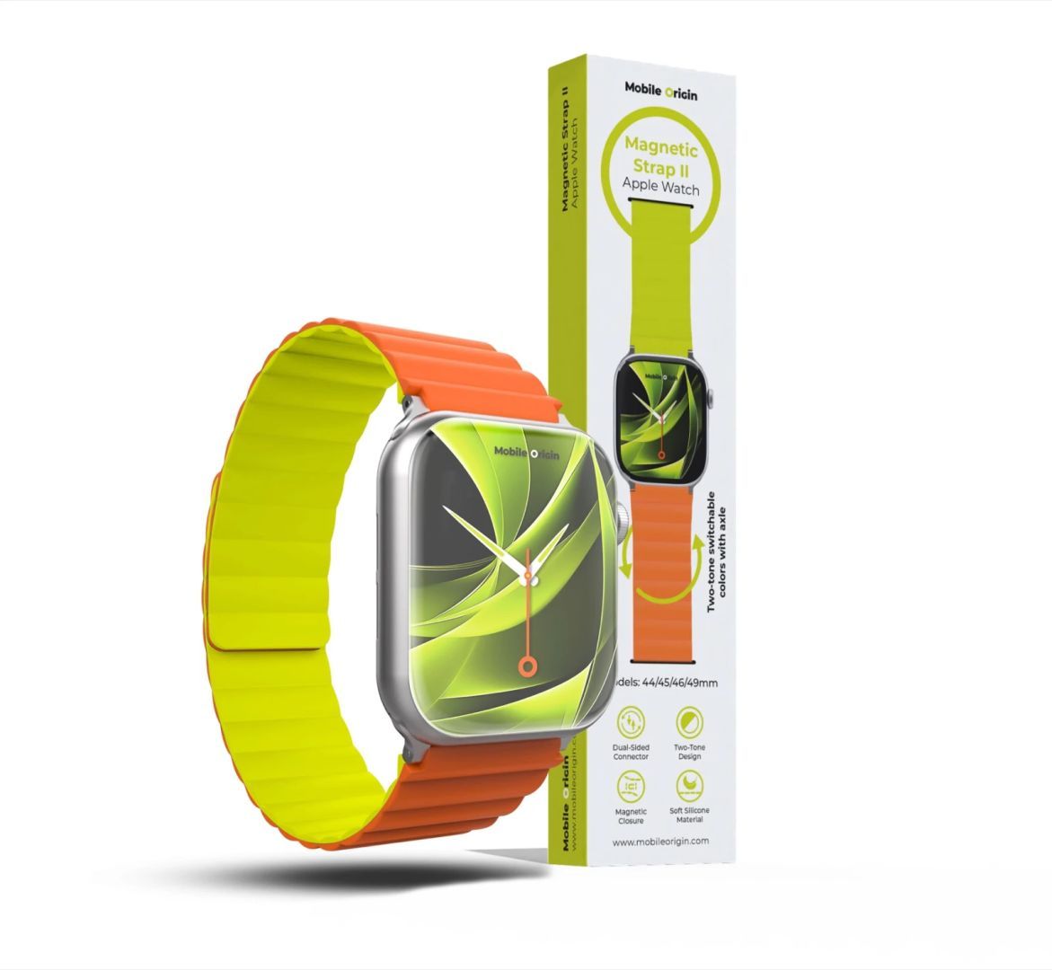 Mobile Origin MO Magnetic Strap II Apple Watch 44/45/46/49mm Orange/Green Mobile Origin MO Magnetic Strap II Apple Watch 44/45/46/49mm Orange/Green