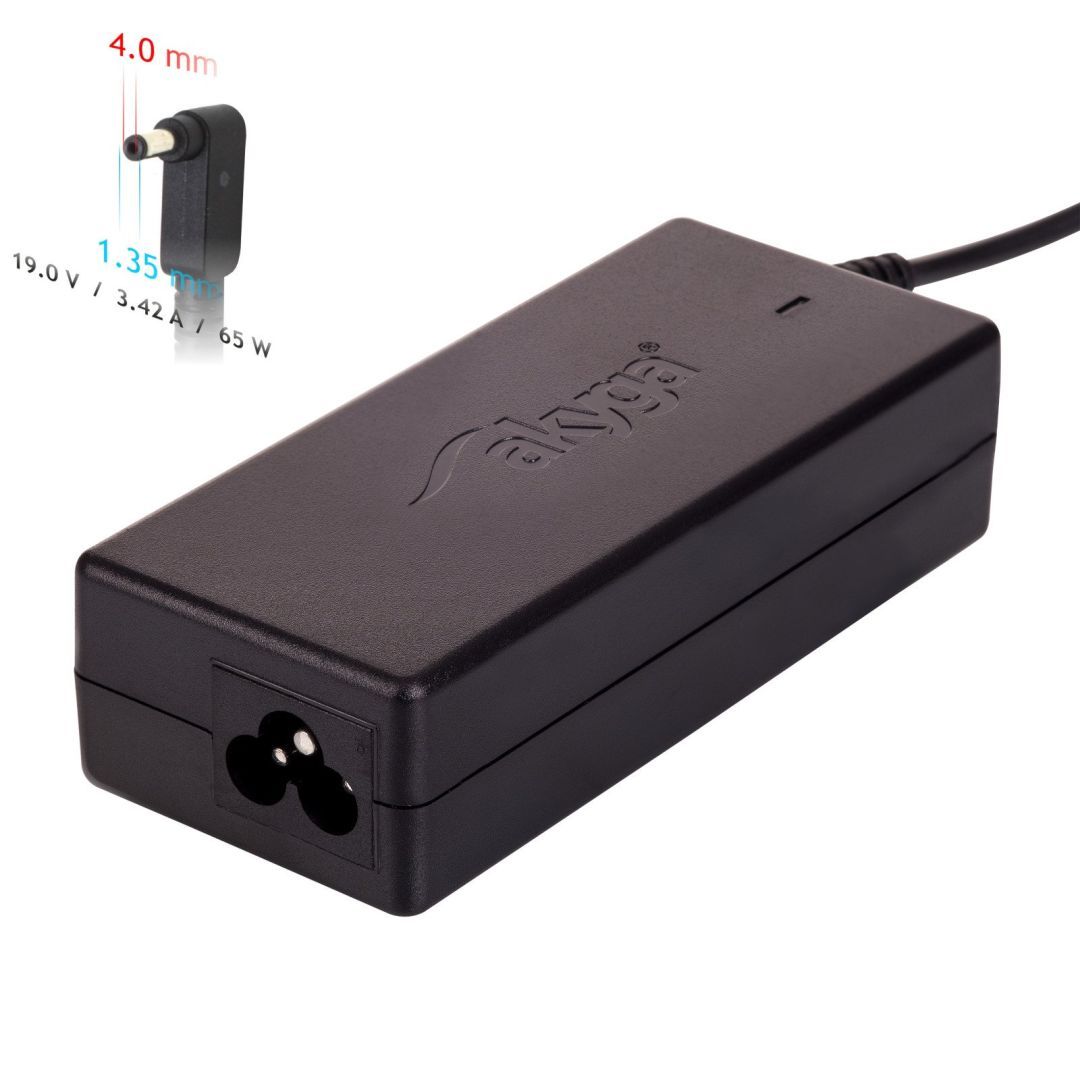 Akyga AK-ND-55 19V / 3,42A 65W 4x1,35mm univerzális hálózati notebook töltő Akyga AK-ND-55 19V / 3,42A 65W 4x1,35mm univerzális hálózati notebook töltő