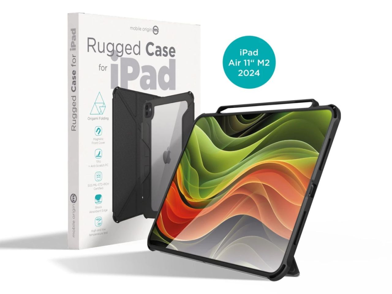 Mobile Origin Rugged Case iPad Air 11" M2 2024 Black Mobile Origin Rugged Case iPad Air 11" M2 2024 Black