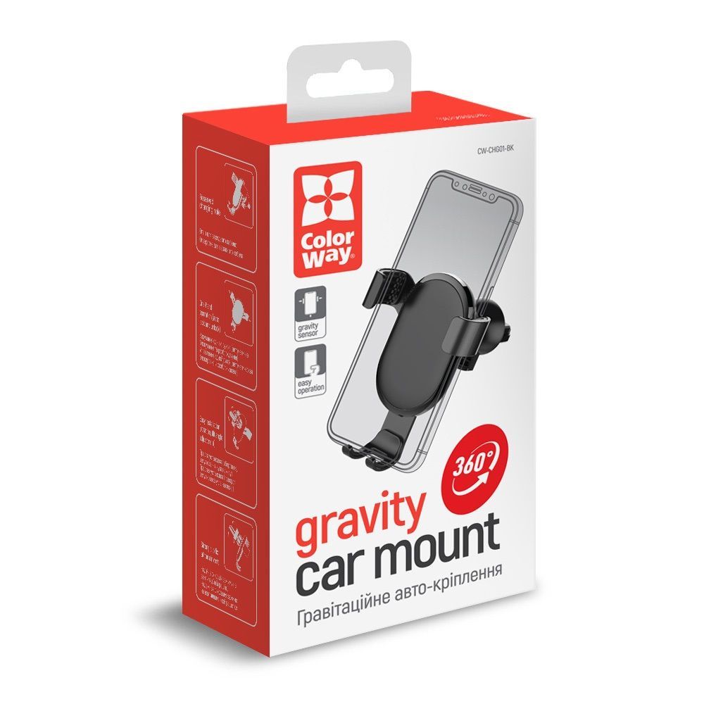 ColorWay Autós tartó szellőzőrácsra Black ColorWay Autós tartó szellőzőrácsra Black