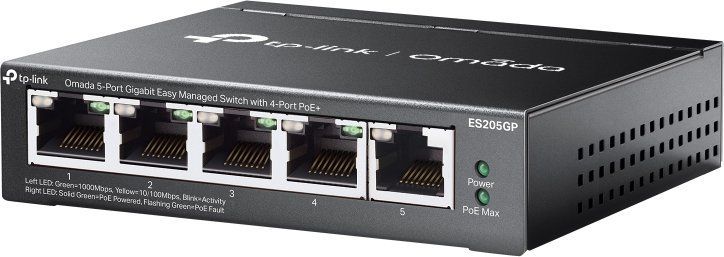 TP-Link ES205GP 5-Port PoE Switch Black