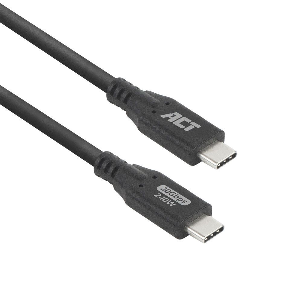 ACT USB-C to USB-C cable 0,5m Black ACT USB-C to USB-C cable 0,5m Black