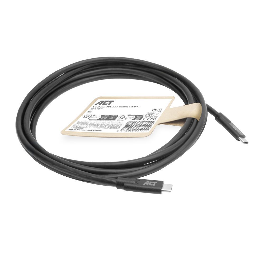ACT USB-C to USB-C cable 3m Black ACT USB-C to USB-C cable 3m Black