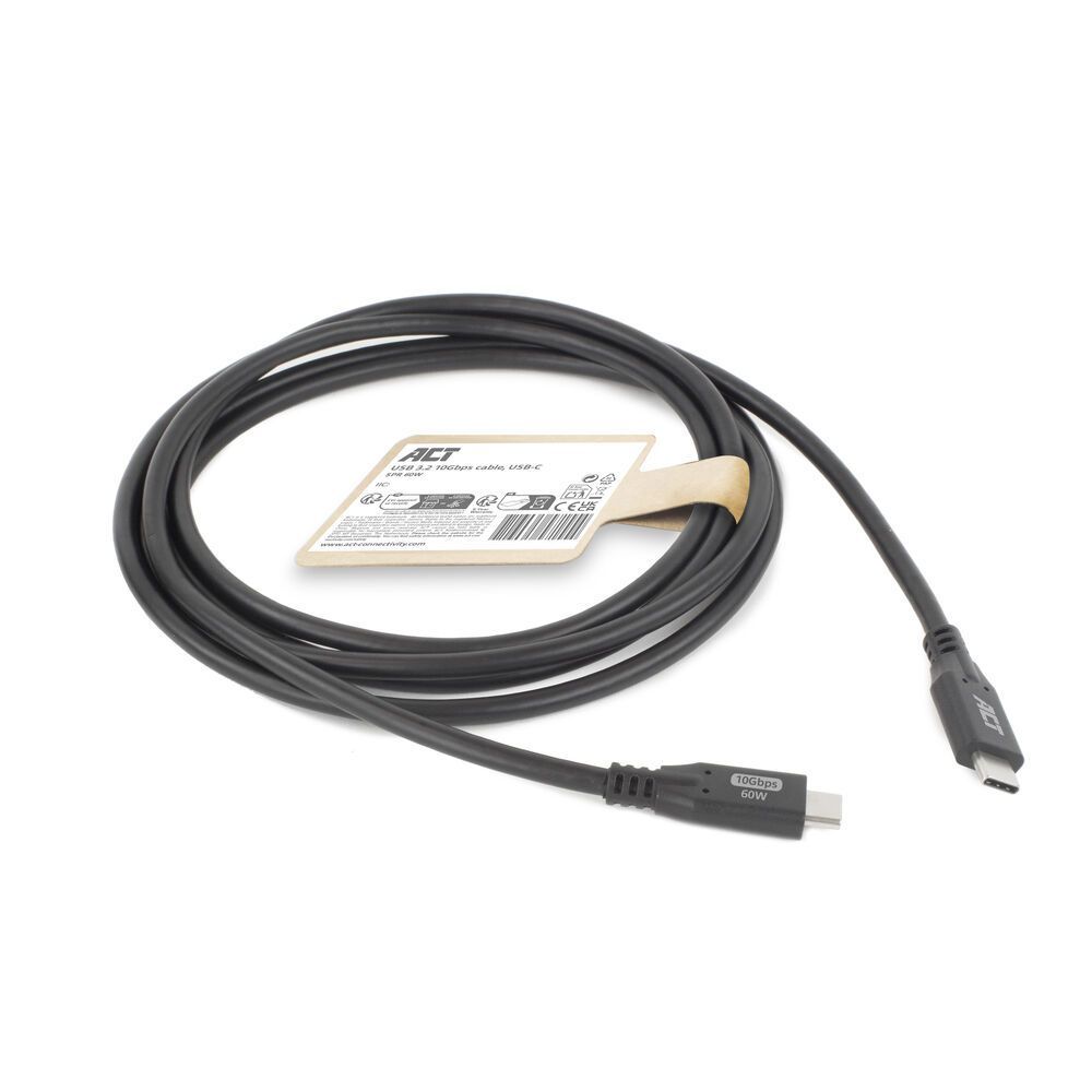 ACT USB-C to USB-C cable 1m Black ACT USB-C to USB-C cable 1m Black