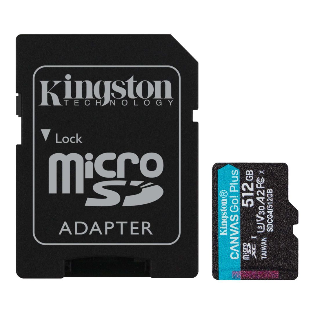 Kingston 512GB microSDXC Canvas Go Plus Gen4 Class 10 UHS-I U3 + adaper Kingston 512GB microSDXC Canvas Go Plus Gen4 Class 10 UHS-I U3 + adaper