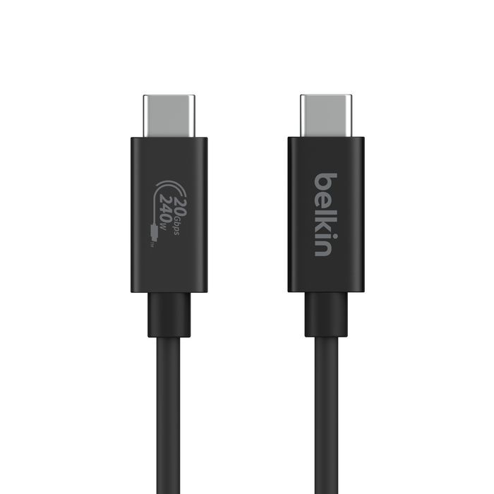 Belkin USB4 USB-C/USB-C 240W + 20Gbps Cable 2m Black Belkin USB4 USB-C/USB-C 240W + 20Gbps Cable 2m Black