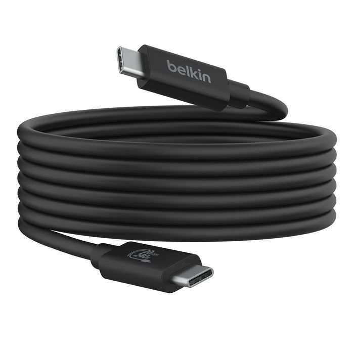 Belkin USB4 USB-C/USB-C 240W + 20Gbps Cable 2m Black Belkin USB4 USB-C/USB-C 240W + 20Gbps Cable 2m Black