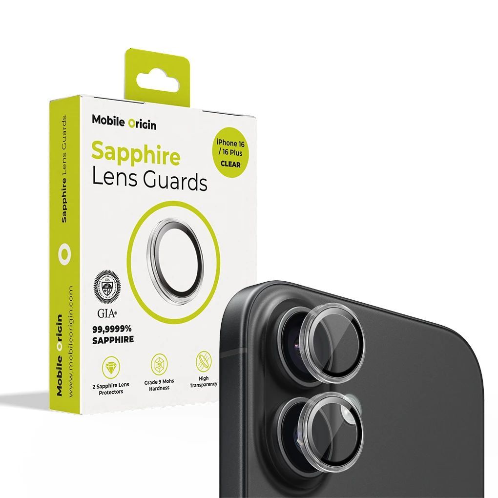 Mobile Origin Sapphire Lens guards iPhone 16/16 Plus Clear Mobile Origin Sapphire Lens guards iPhone 16/16 Plus Clear