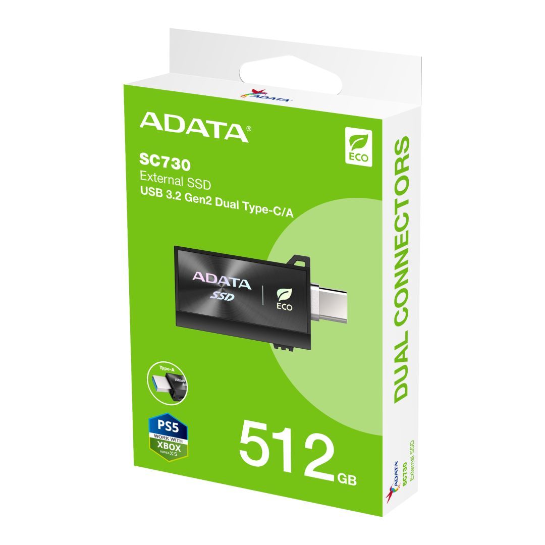A-Data 512GB USB3.2/USB Type-C SC730 Black A-Data 512GB USB3.2/USB Type-C SC730 Black