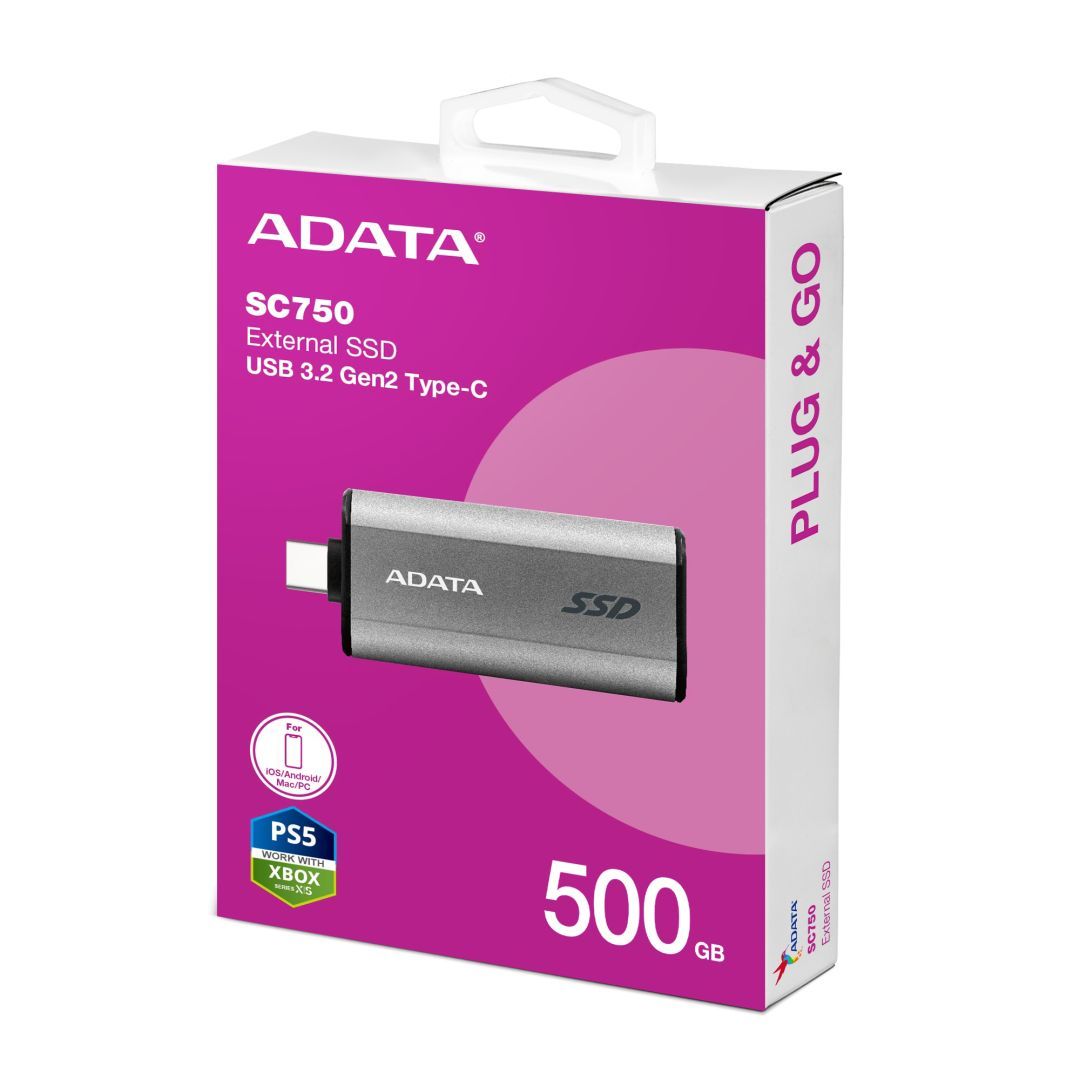A-Data 500GB USB3.2 SC750 Titan Black A-Data 500GB USB3.2 SC750 Titan Black