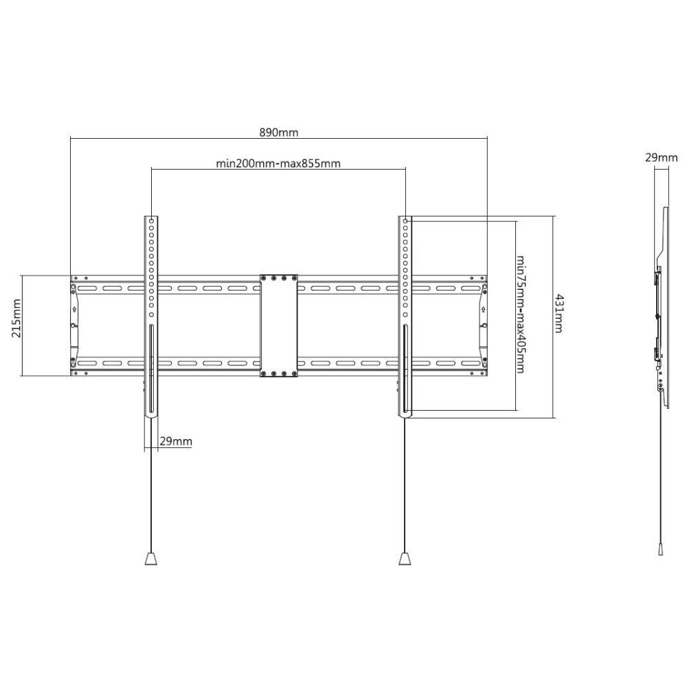 TECHLY Fixed Wall Mount Bracket LED TV LCD 43-90" Black TECHLY Fixed Wall Mount Bracket LED TV LCD 43-90" Black