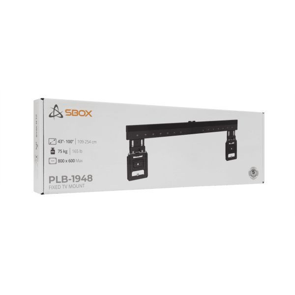 SBOX PLB-1948 Wall Mount 43"-100" Black