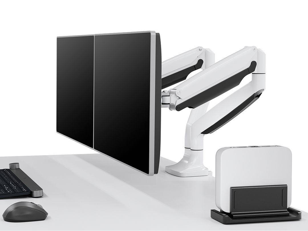 Multibrackets M Deskmount Gas Spring Dual 15"-27" White Multibrackets M Deskmount Gas Spring Dual 15"-27" White