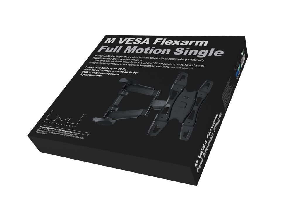 Multibrackets M VESA Flexarm Full Motion Single Portrait 400x600 32"-55" Black Multibrackets M VESA Flexarm Full Motion Single Portrait 400x600 32"-55" Black