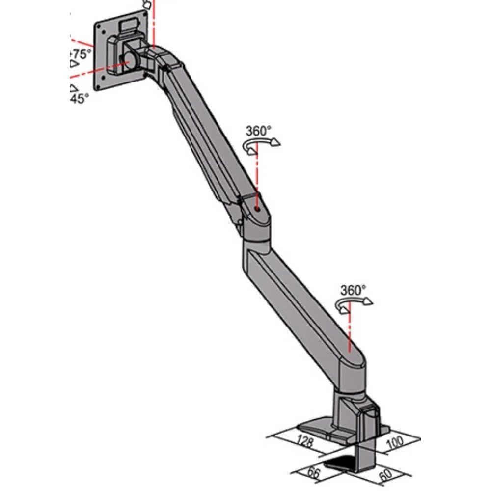 Multibrackets M VESA Gas Lift Arm Single 15"-34" Black Multibrackets M VESA Gas Lift Arm Single 15"-34" Black